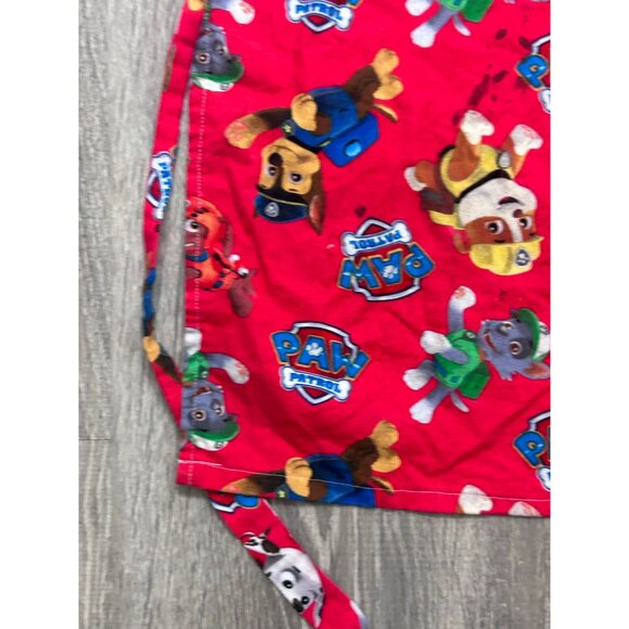 Vintage Paw Patrol Apron For Cooking Unique Cute Dog Print Cotton Red - Picture 2 of 7